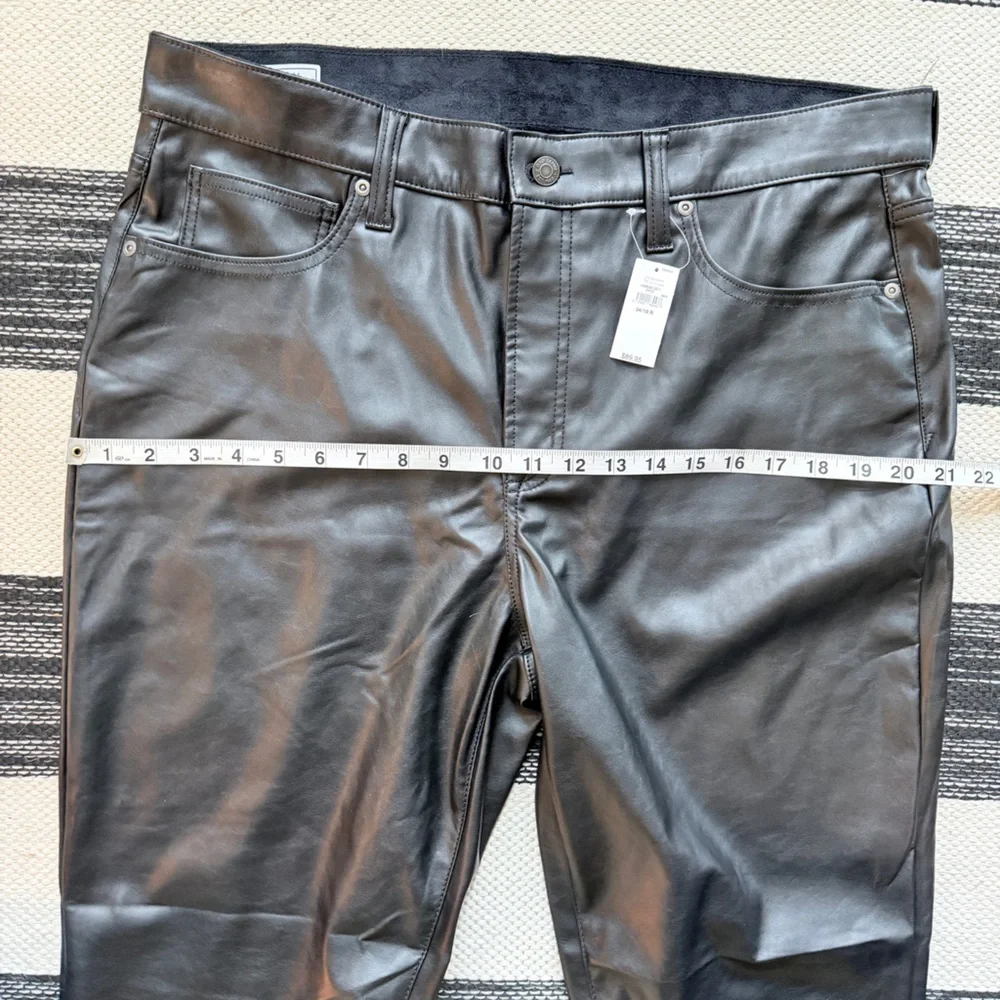 Gap Black Faux Leather Vintage Slim‎ High Rise Pants Size 34/18R NWT